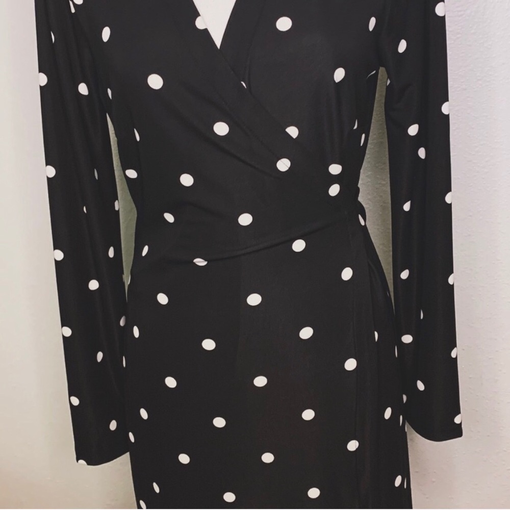 Ann Taylor Black Matte Jersey Wrap Dress :Size 10